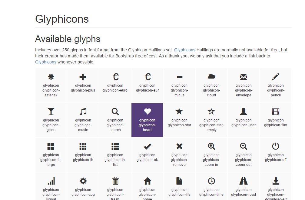 bootstrap glyphicons package